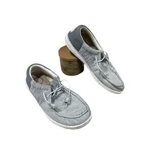 Hey Dude Men's Size 9 Wally -Tri Linen Grey Comfortable Casual Shoes